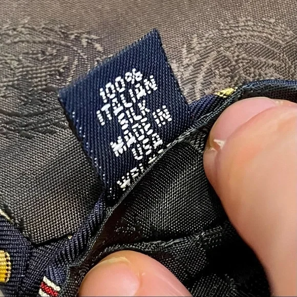 Vintage Tommy Hilfiger Golf Silk Neck Tie Navy Blue Bag Clubs - Picture 7 of 7